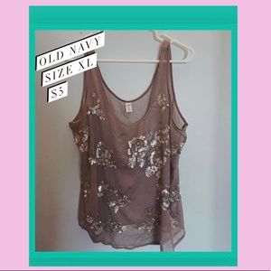 Sheer Sequin Tank Top